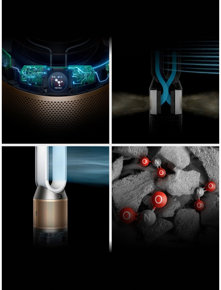 Dyson Humidify+Cool™ Ph2 De-Nox Nemlendirme Özellikli Hava Temizleyici (Beyaz/altın)